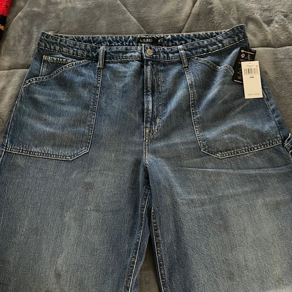Ralph Lauren blue jeans NWT size 16W wide legs pristine condition
